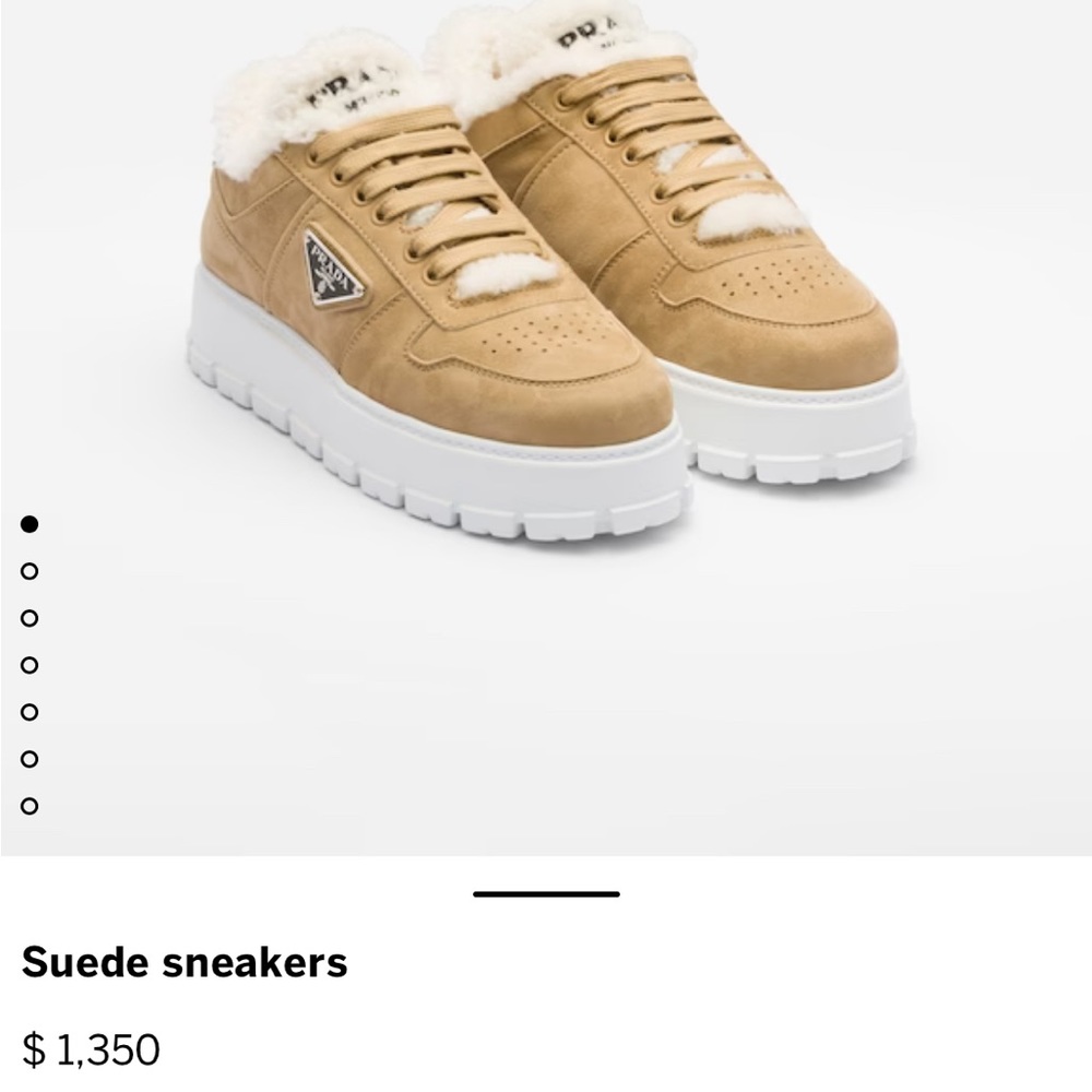 NWT Prada suede shearling sneakers
